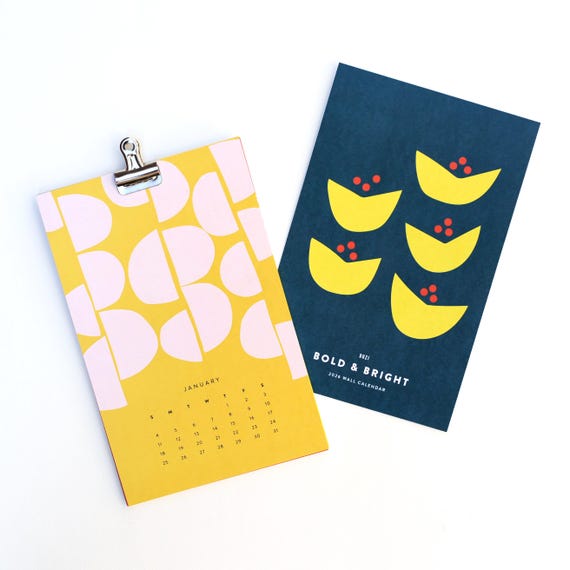 2026 Wall Calendar BOLD & BRIGHT, Small 2026 Art Calendar, Cute Colorful Calendar, Bold Modern 2025 Calendar