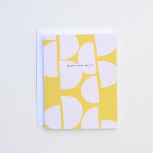 Birthday Card - Yellow Pink Semi