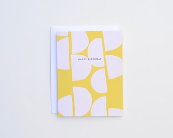 Birthday Card - Yellow Pink Semi