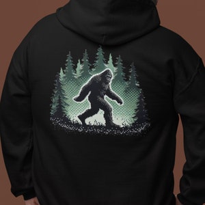 Bigfoot Hoodie, Sasquatch Cryptid Sweatshirt, Cozy Pullover with Footprint Accent, Perfect Gift for Cryptid Lovers, Urban Legend Apparel