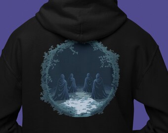 Lovecraftian Cultist Hoodie, Gothic Horror Design, Front & Back Print