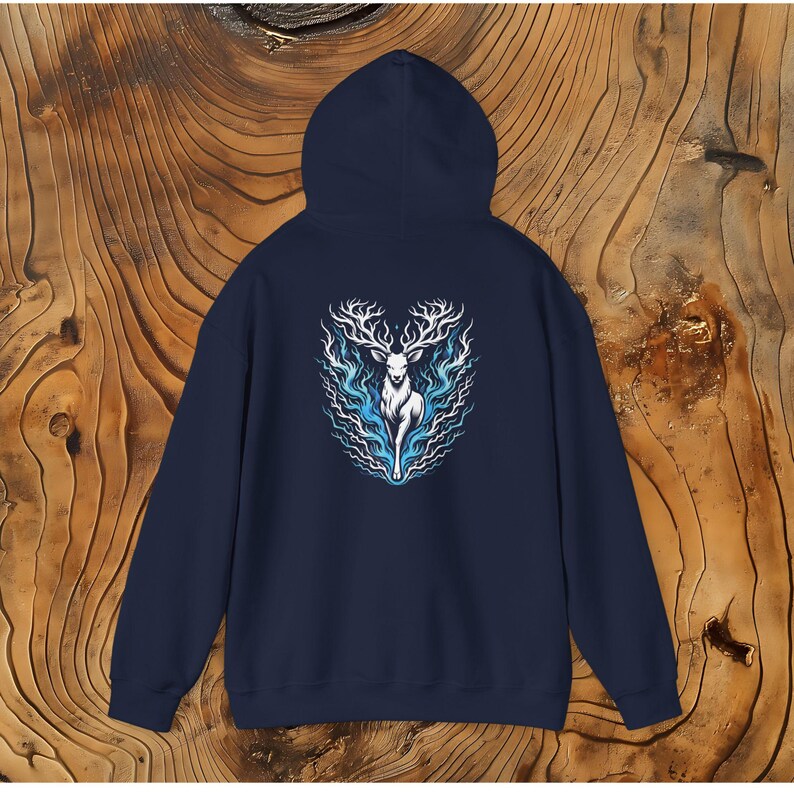 Stag Lightning Hoodie, Gothic Deer Pullover, Witchy Unisex Fashion image 10