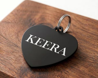 Custom Heart Pet ID Tag | Personalized Dog Cat Name Tag | Stainless Steel | Deep Laser Engraved | Dog Mom Gift