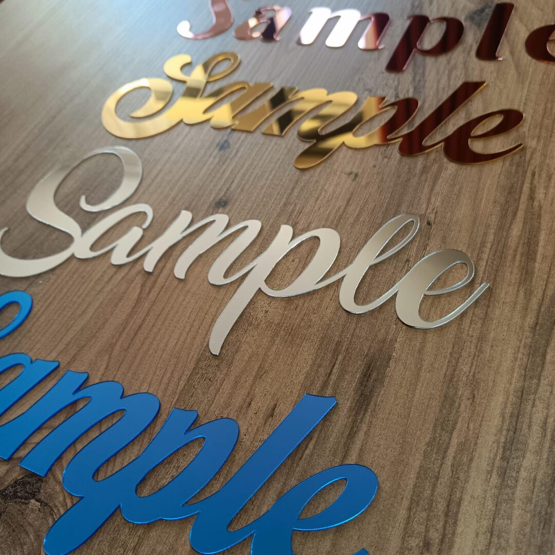 Custom Mirrored Acrylic Name Sign – 1mm Thick Personalized Wall Letters ...