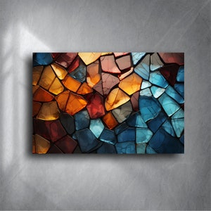 Abstract Stained Glass Wall Art: Tempered Glossy Hanging Decor