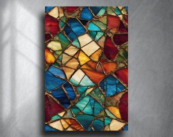 Handmade Stained Glass Wall Art: Colorful Mosaic Decor