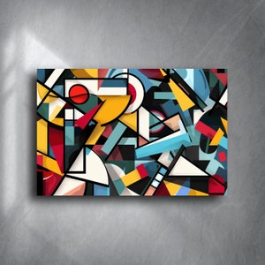 Colorful Abstract Geometric Tempered Glass Wall Art: Modern Home Decor