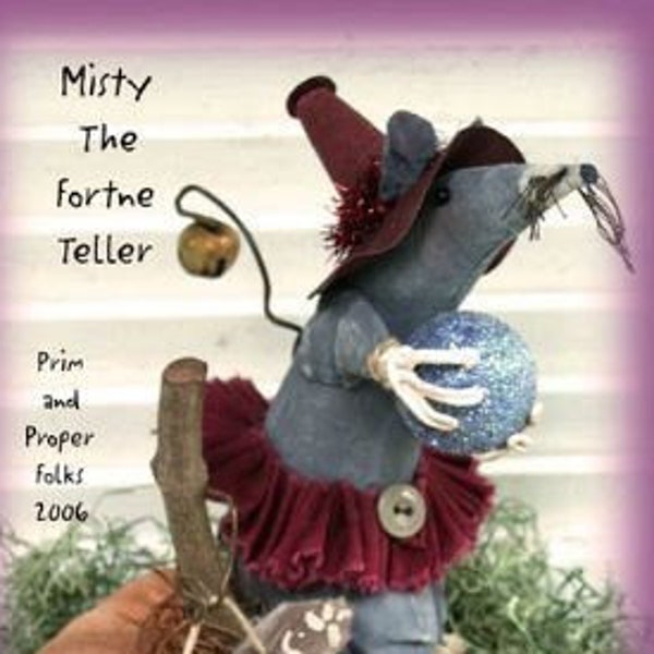 Primitive Folk art Halloween - Misty Mouse Fortune Teller - Mailed Pattern