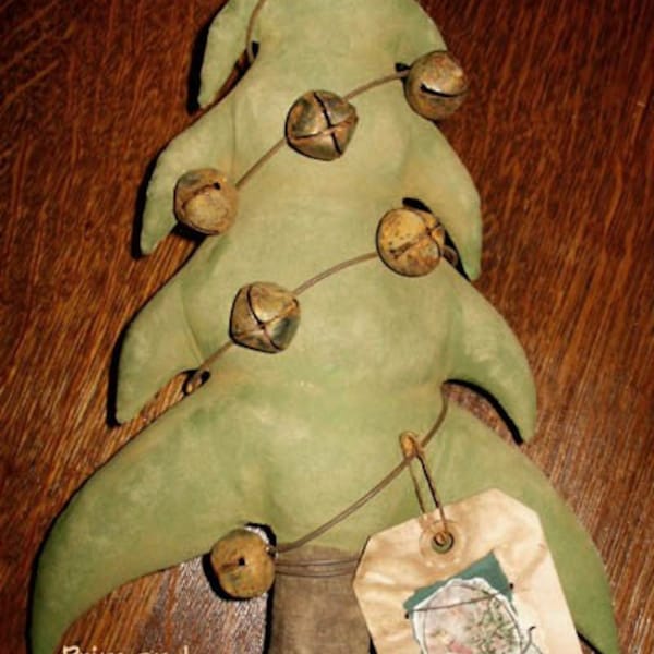 Primitive Rusty Jingle Bell Christmas Tree Mailed Pattern