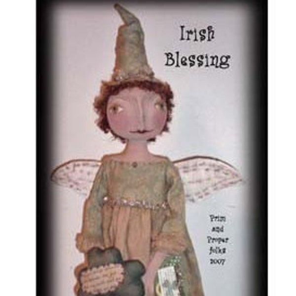 Primitive Folk Art Irish Blessings Angel Doll ePattern