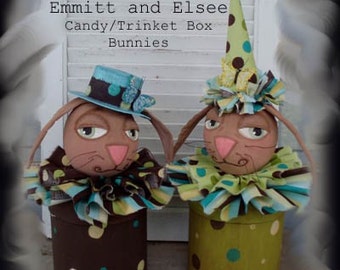 Emmitt and Elsee Bunny Candy/Trinket Box ePattern