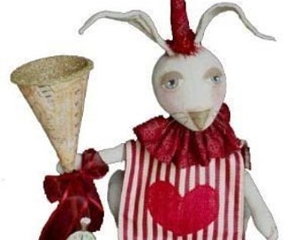 Primitive Alice in Wonderland White Rabbit Doll Mailed Pattern