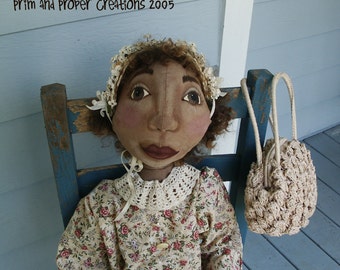 Large 48inchPrimitive  Folk Art Doll - Ida Mae - Mailed Pattern