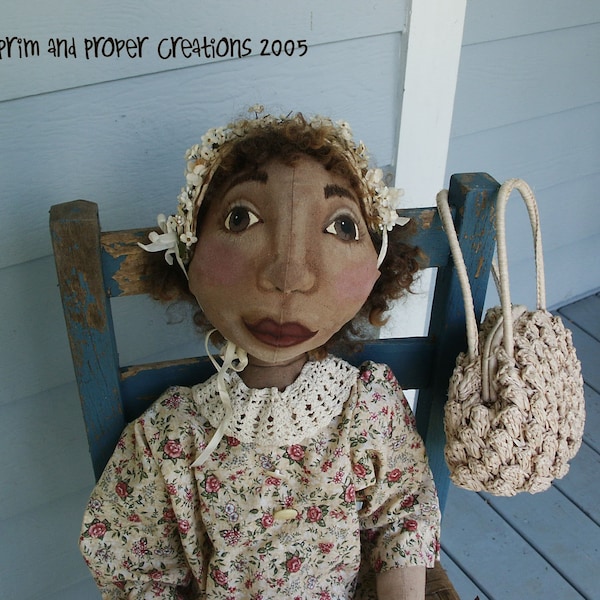 Large 48inchPrimitive  Folk Art Doll - Ida Mae - Mailed Pattern
