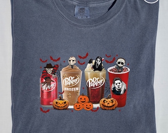 Comfort Colors Dr Pepper Halloween T-Shirt: Trendy Horror Movie Tee