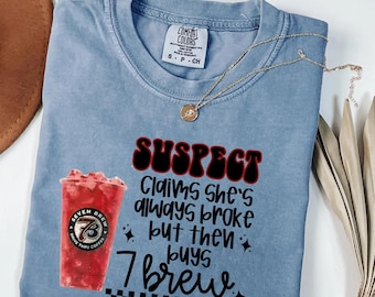 Comfort Colors 7brew Coffee T-Shirt: Energy Drink Shirt, Coffee Lover Tee