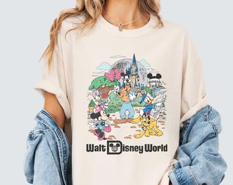 Retro Disneyworld Comfort Colors Shirt: Mickey and Friends Family Trip