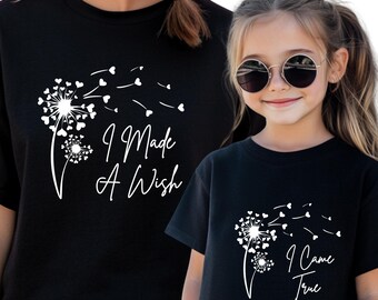 Mother Daughter Matching Shirts: Dandelion Wish Family Tees