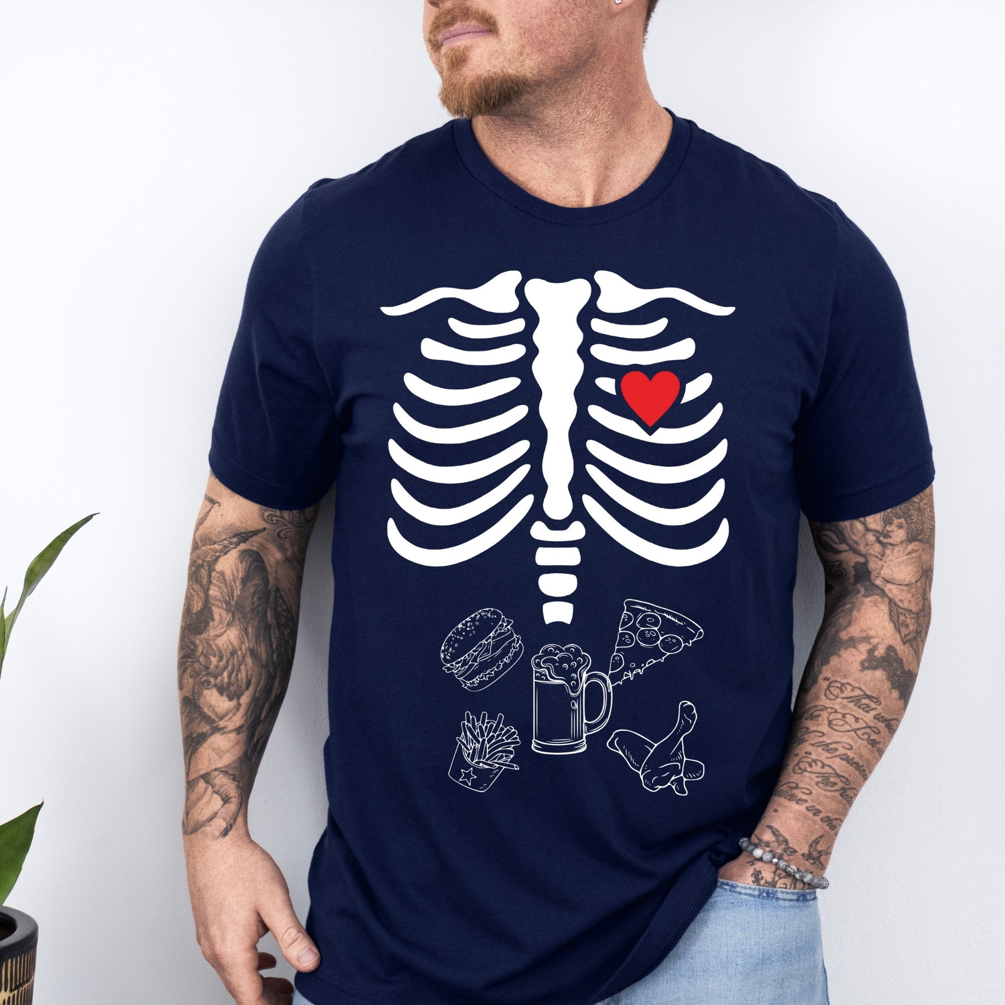 Pregnancy Halloween T-shirt Skeleton Funny Costume Maternity T-shirt Maternity T