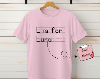 Personalized Alphabet Name Shirt: Custom Kids School Tee