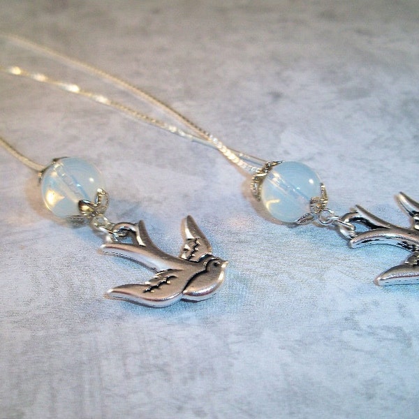 Wings of a Dove Sterling Silver Ear Threader Earrings