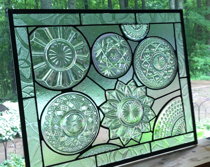 Stained Glass Frosted All Clear Collage Plate Panel Privacy Custom Available Etsy