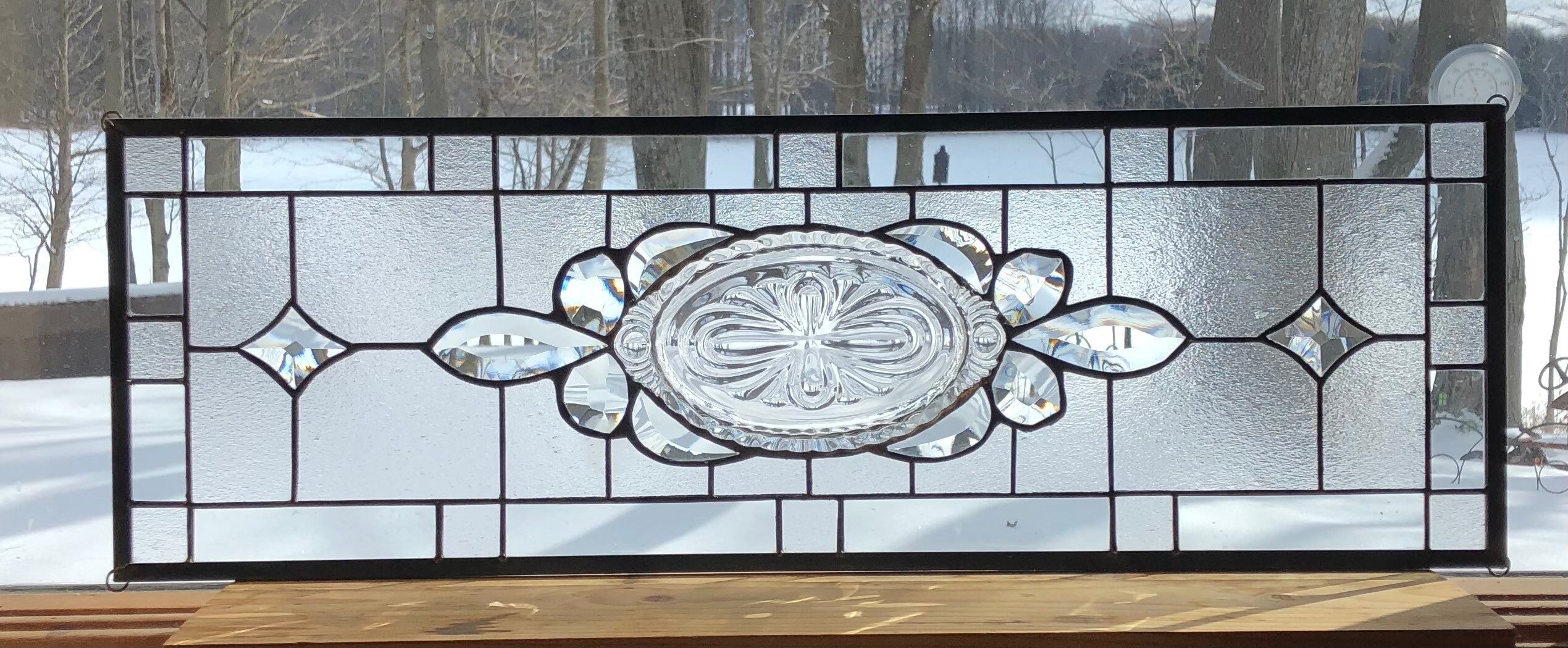 stained glass window panel clear Cambridge Caprice