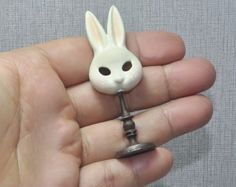 Vintage 1:6 Scale Miniature Rabbit Mask Stand | Blythe Doll Prop