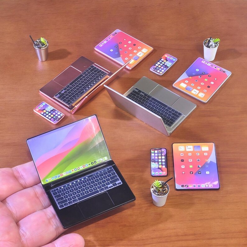 1:6 Scale Miniature Digital Devices Set – Dollhouse Accessories - Etsy