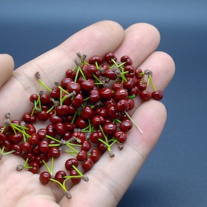 1/12  Scale Realistic Miniature Cherry, Dollhouse Food | Fake Food, Miniature Fruit | One Inch Scale | Tiny Stuff, Mini Things,Doll Food
