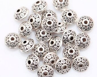 200 Piece 6mm Bali-Style Silver Alloy Jewelry Findings for DIY Jewelry Making, Charms, Crafts, Spacer Beads