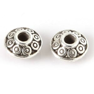 100 Piece 8mm Bali-Style Silver-Alloy Metal Jewelry Findings for DIY Jewelry Making, Charms, Crafts, Spacer Beads