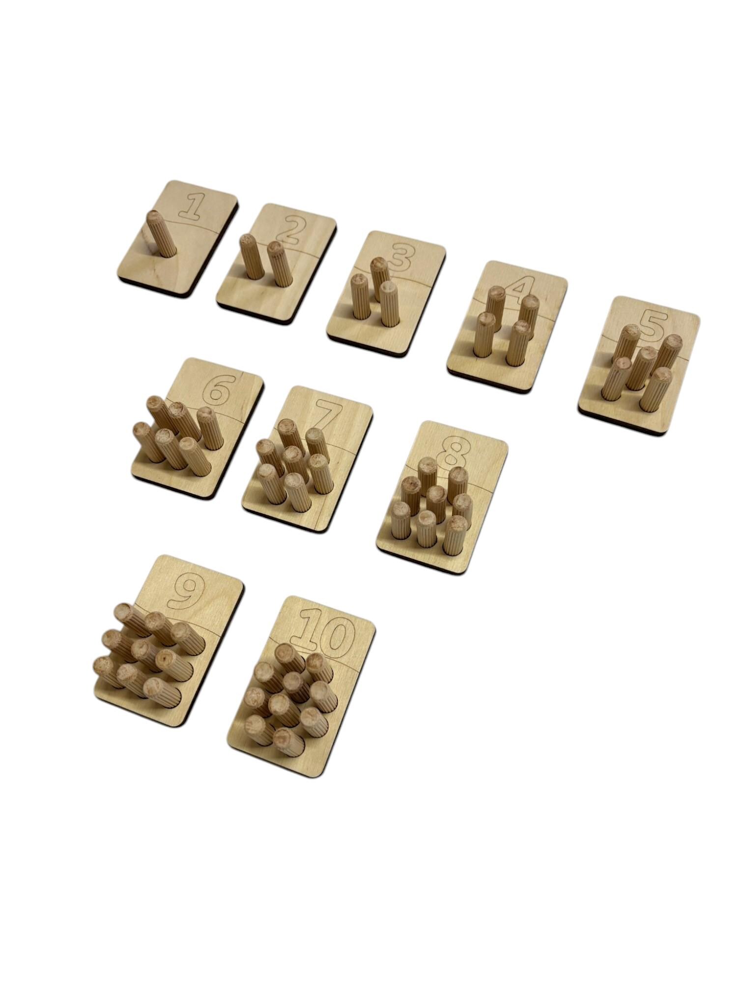 Interlocking Wooden Number Puzzle 1-10: Montessori Math Counting Tool ...