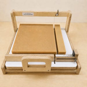 Custom Logo - Adjustable Sliding Wire Slab Soap Cutter, Wooden Slab Soap Cutter
