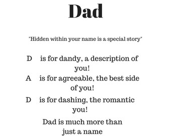 This is an Instant Download "Dad Is For"