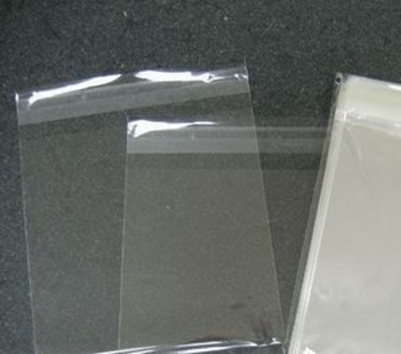 Poly Envelopes Bags Clear Resealable Cell 100  5 3/16 x 5 1/16 for 5x5 card 
