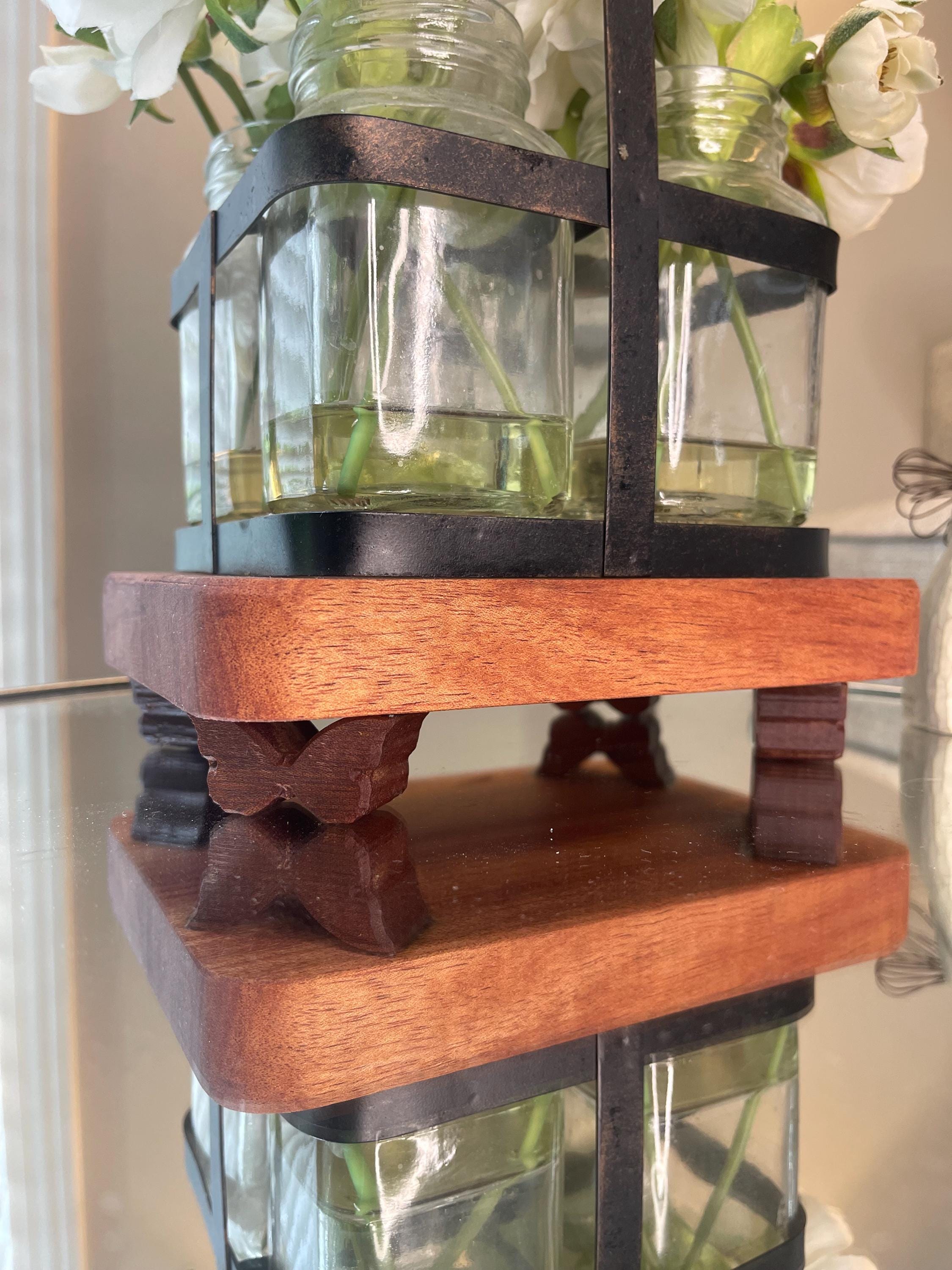 Unique Sapele Wood Plant Riser | Handcrafted Pedestal Display Stand ...