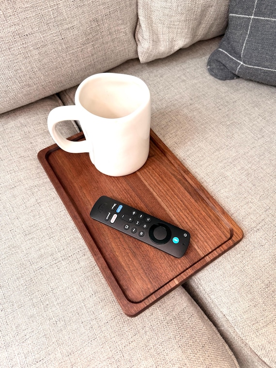 Compact Couch Tray, Sofa Side Table, Wooden Couch Tray, Sectional Couch Tray, Sofa Organizer, Small Couch Tray, Living Room Decor