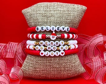 Christmas Bracelet | Holiday Bracelet | Stocking Stuffer | Personalized Jewelry | Christmas Gift | Stackable Bracelets | Custom Bracelet