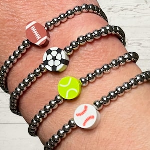 Custom Sports Bracelet | Sports Charm Bracelet | Sports Mom Gift | Personalized Jewelry | Stackable Bracelet | Team Gift