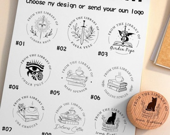 CUSTOM LIBRARY STAMP, From the Library of Stamp, Personalized Book Stamp, Book Embosser Stamp, Ideal Gift for Book Lovers