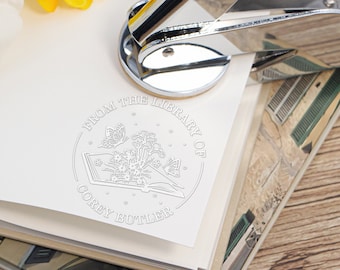 Book Embosser Custom Any Logo, Personalized From The Library Of Book Stamp, Custom Library Embosser, Custom Book Stamp, Book Lover Gift