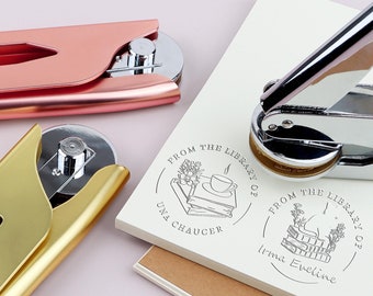 Personalised Library Embosser, Custom Book Embosser Stamp, From The Library of Stamp, Book Belongs To, Graduation Gift, Book Lover Gifts