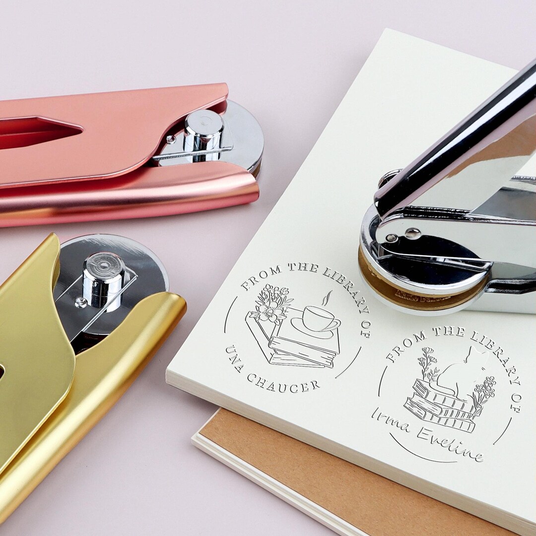 Personalised Library Embosser, Custom Book Embosser Stamp, From the ...
