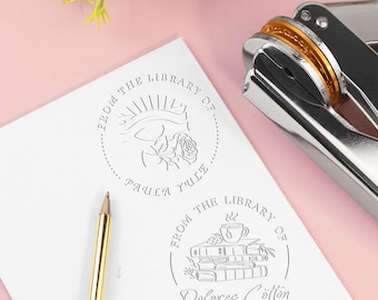 Custom Book Embosser for Book Lovers, Personalized Library Embosser, Fast Shipping Gift, Library Stamp, Gift for Teacher, Ex Libris Embosser