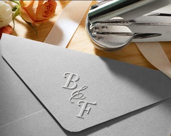 Personalised Embosser Stamp | Wedding Logo Stamp | Custom Embosser Stamp for Wedding Invitation | Bride & Groom Wedding Gift