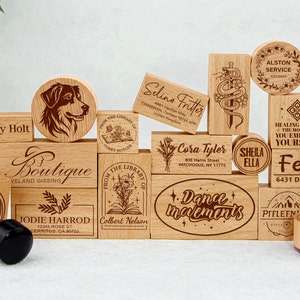 Sello de goma con logotipo personalizado, sello personalizado grabado con láser a partir de su logotipo o diseño, sello personalizado, sello en relieve