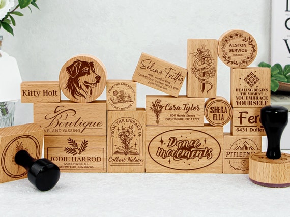 Custom Logo Rubber Stamp, Laser Engraved Custom Stamp from your Logo or Design, Personalized Stamp, Embosser Stamp