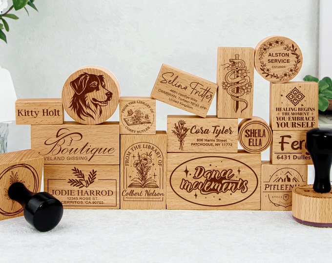 Custom Logo Rubber Stamp, Laser Engraved Custom Stamp from your Logo or Design, Personalized Stamp, Embosser Stamp