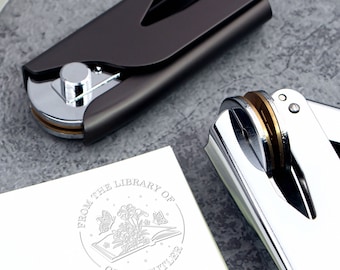 Personalised Book Embosser | Custom Any Logo | From The Library Of Book Stamp | Library Embosser | Custom Book Stamp | Self Inking Stamp